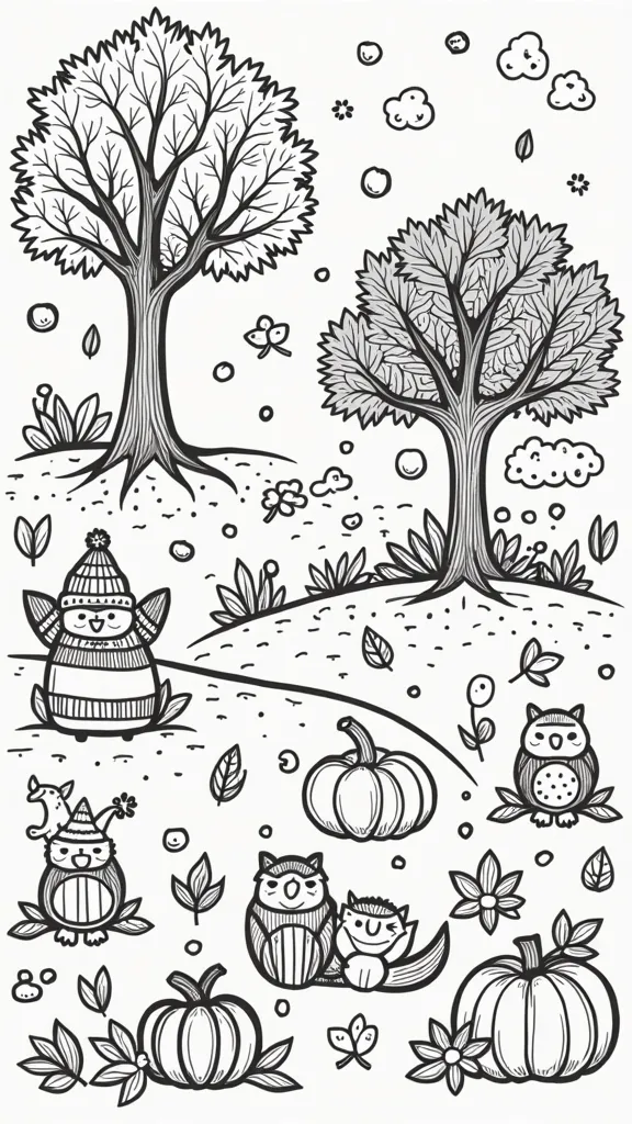 coloriages d’automne pour les enfants d’âge préscolaire